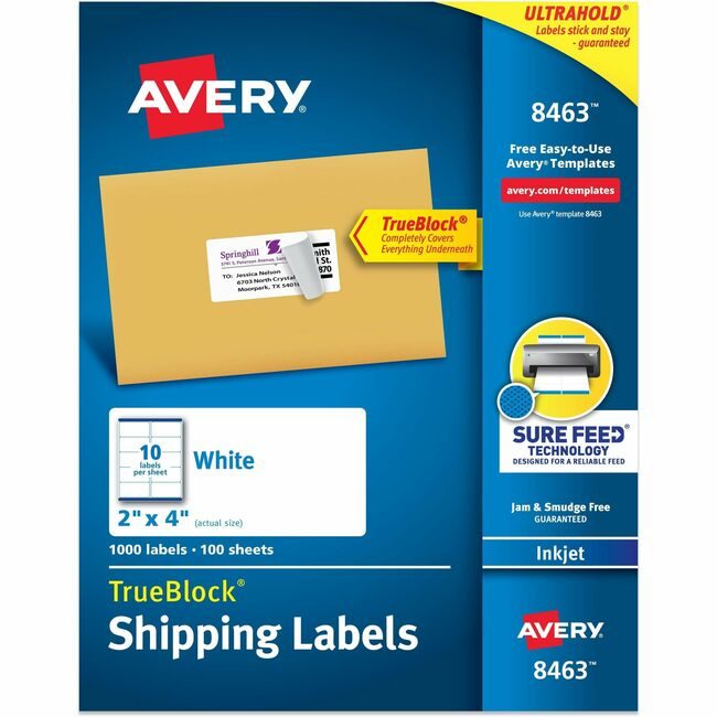 Avery Products Corporation Label Inkjet Shpng 2X4 1000 AVE8463
