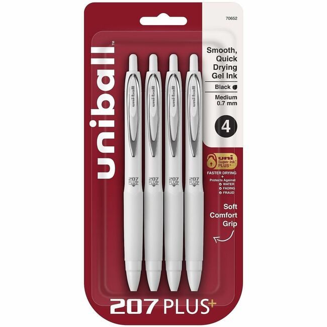 Mitsubishi Pencil Co. / uni-ball Pen 207+PLUS WTE BRL BK 4PK UBC70652