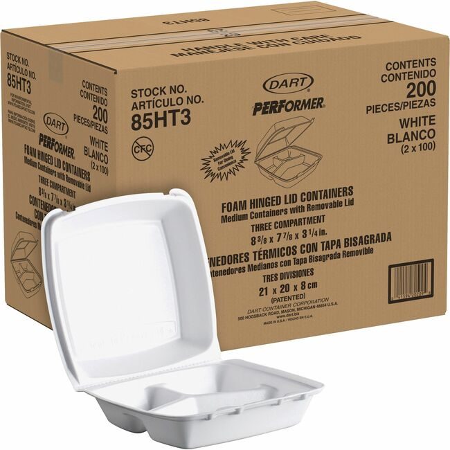 Dart Container Corporation 3COMP Medium 200 Count DCC85HT3