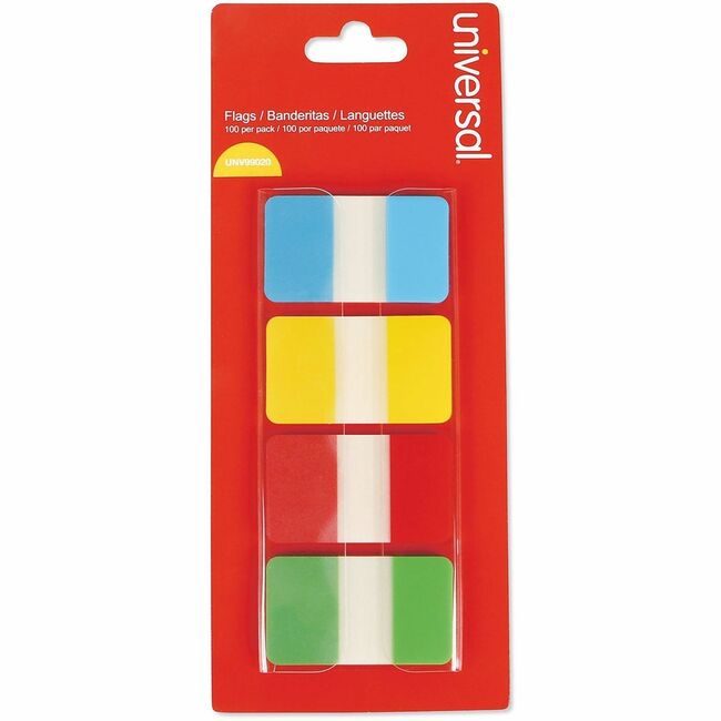 Universal Office Products Flag Index 4COL 100 Pack Assorted UNV99020
