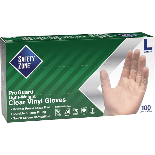 Hospeco Brands Group Safety Zone Glove Vnyl Pwdr-Fre L SZNGVP9LGHHCT