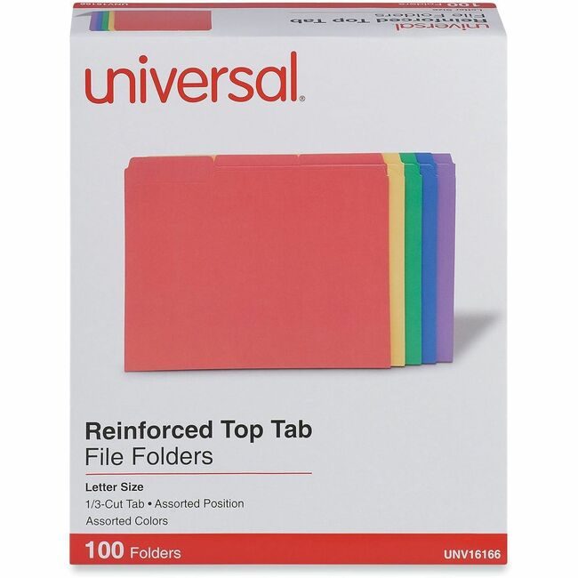 Universal Office Products Folder 1/3C Reinf Letter Assorted UNV16166