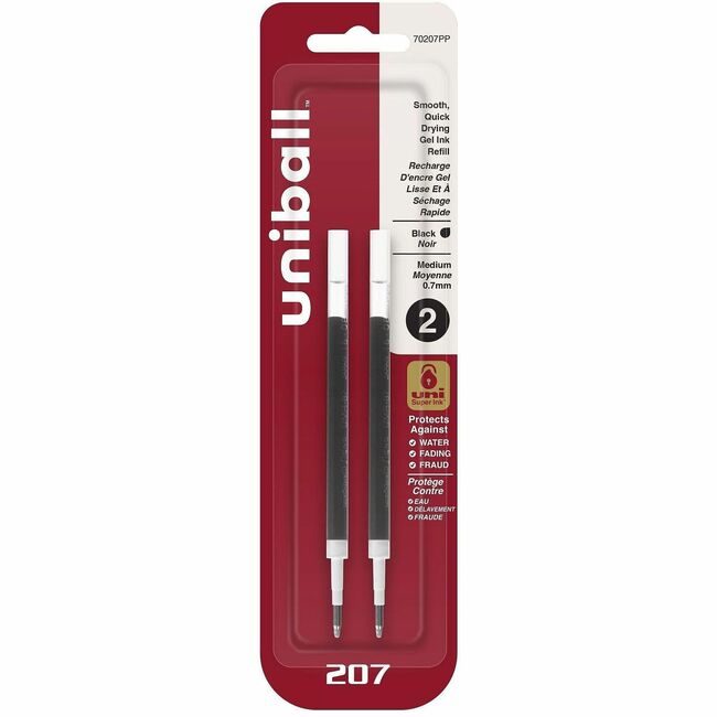 Mitsubishi Pencil Co. / uni-ball Refill Gel UB207 0.7 Black 2 Pack UBC70207PP