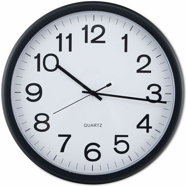 Universal Office Products Clock Wall Qtz 13.5" Black UNV11641