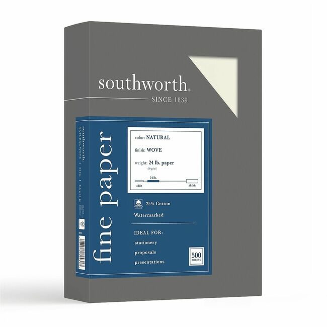 Southworth Paper 25%CTTN 24# 8.5X11 Nt SOU404NC