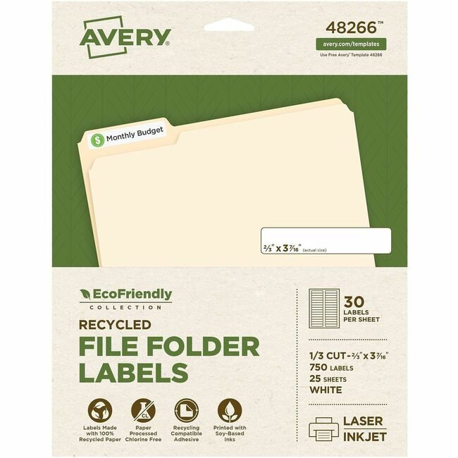 Avery Products Corporation Label Eco 2/3X3-7/16 AVE48266