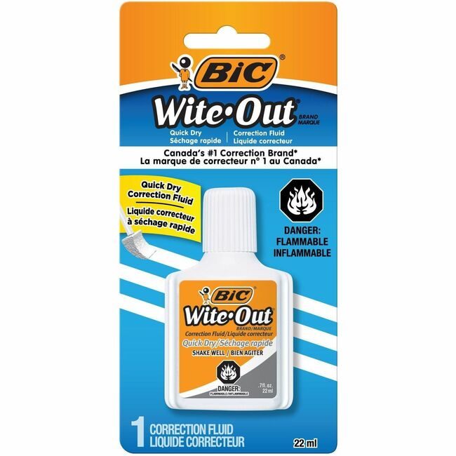 BIC Corporation Correction Fluid Qckdry 1 Pack BICWOFQDP1WHI