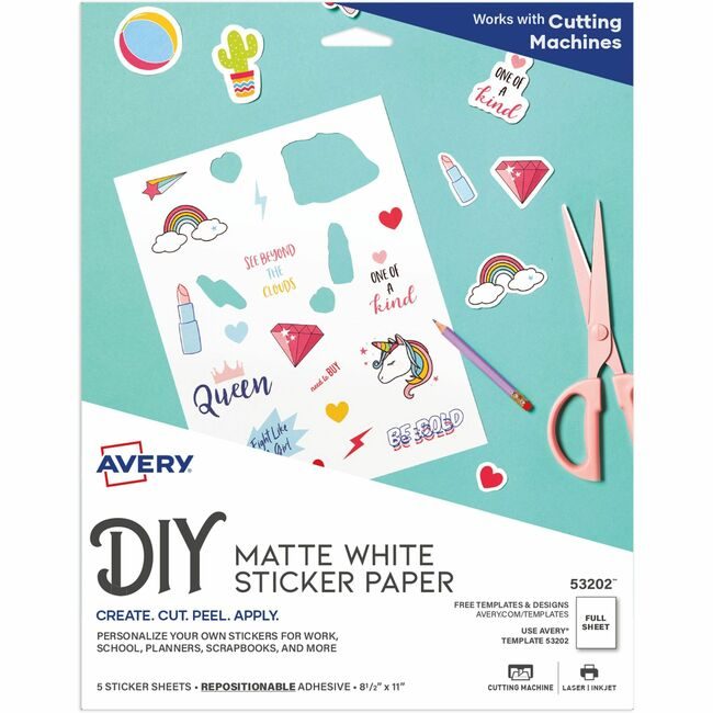 Avery Products Corporation Sticker Paper Ij We 5UP AVE53202