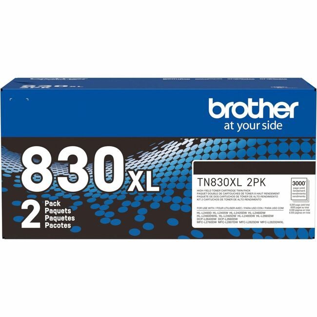 Brother International Crtdg Tnr Black Hy 3000 PG 2 Pack BRTTN830XL2PK