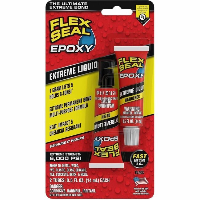 Swift Response, LLC Flex Seal Epoxy Liquid 2X.5FLOZ Tube FLXEFSBLKR2X15