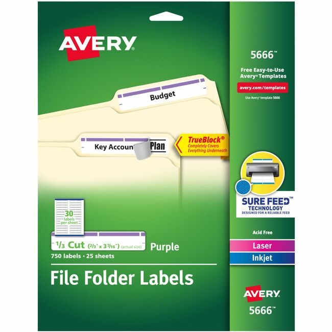 Avery Products Corporation Label Fldr Perm Lsr/Inkj Pe AVE5666