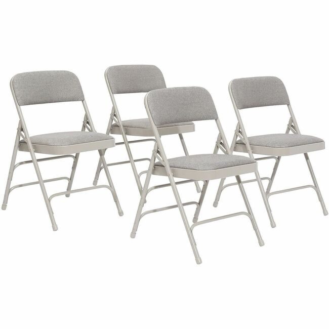 National Public Seating Chair Fold Padded Gray NPS2302