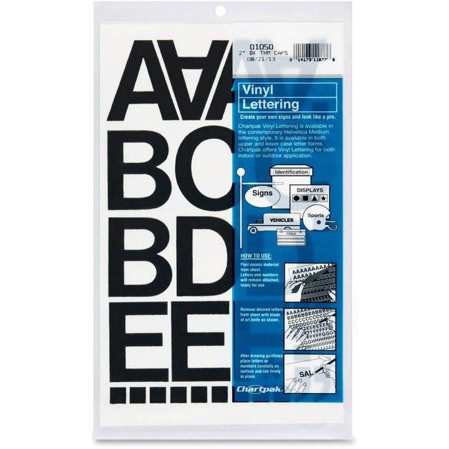 Chartpak Letter Numbers Vnyl 2"BK CHA01050