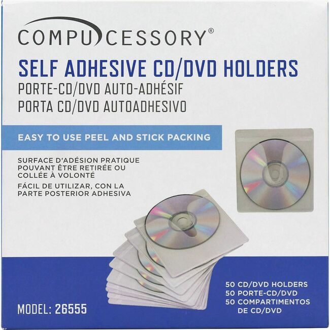 Compucessory Holder Cd Self Adhes 50 Pack CCS26555