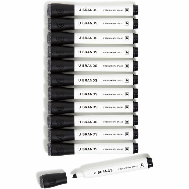 U Brands Markers De Chisel Black 12 Count UBR2925U0112