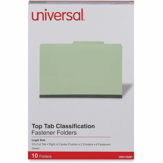 Universal Office Products Folder Psbd 6 SEC Legal Green UNV10281