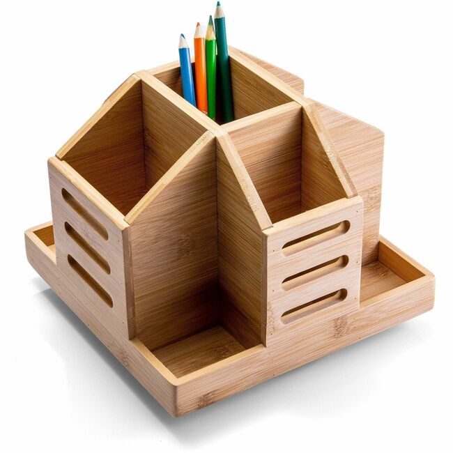 Officemate Organizer Rotary Bamboo OIC71007