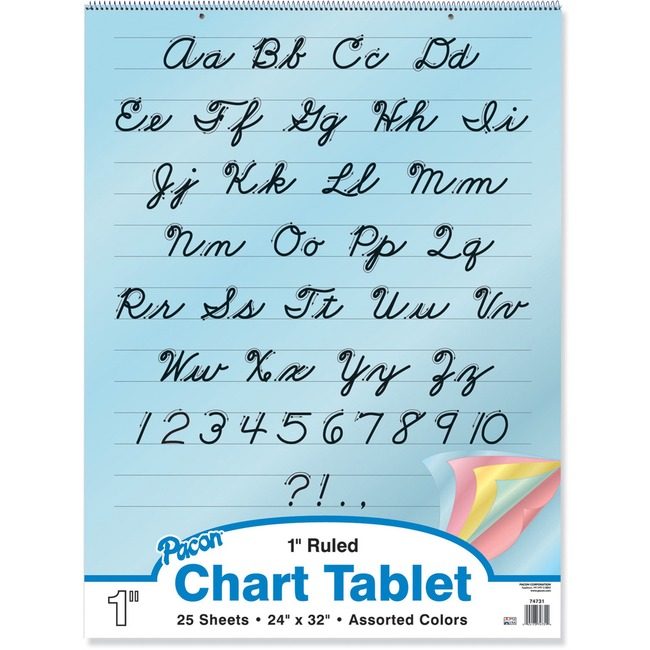 Pacon Corporation Tablet Chrt 1"RLD 24X32 Assorted PAC74731