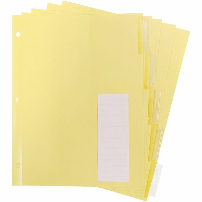 Business Source Dividers Insert 5-TAB Clear BSN20068