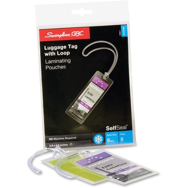 ACCO Brands GBC Pouch Lam Lugg Tag Clear GBC3745165