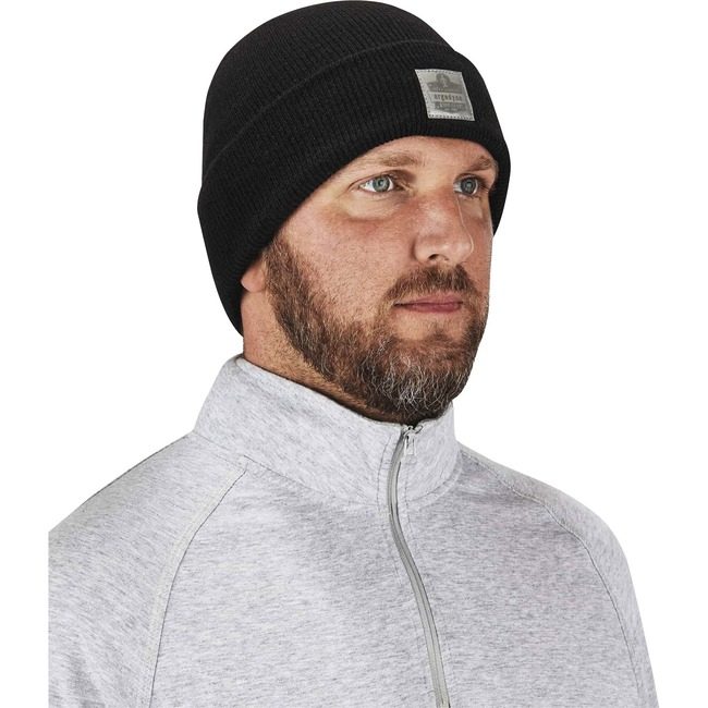 Ergodyne Rib Knit Beanie Cuffed Blck EGO16808
