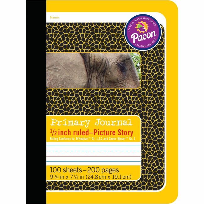 Pacon Corporation Journal Pic Stry Yw Elephnt PAC2426