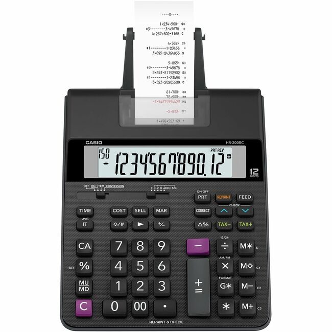 Casio Calc Printing 12-DIGIT CSOHR-200RC
