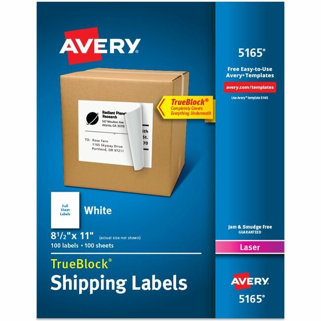 Avery Products Corporation Label Lsr Sheet 8.5X11 100 AVE5165