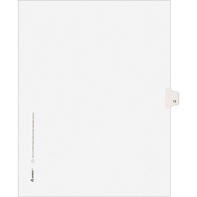Avery Products Corporation Dividers Index Sidetab 13 AVE11923