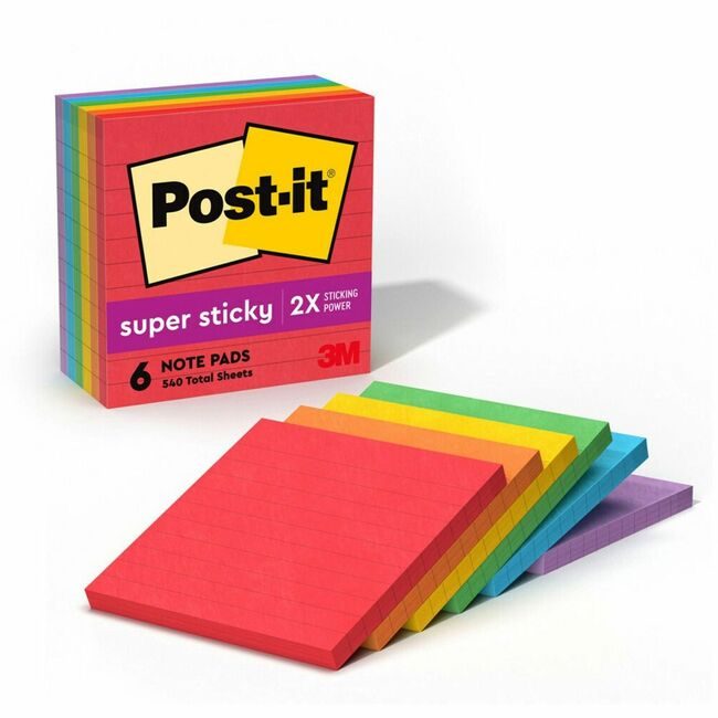 3M Company Note Super Sticky 4X4 6 Pack Line MMM675-6SSAN