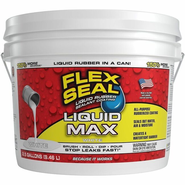 Swift Response, LLC Flex Seal Rubber Liquid 2.5GAL White FLXLFSMAXWHT02