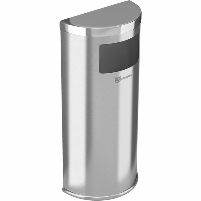 HLS Commercial Trashcan Halfround Steel HLCHLSC01G09A