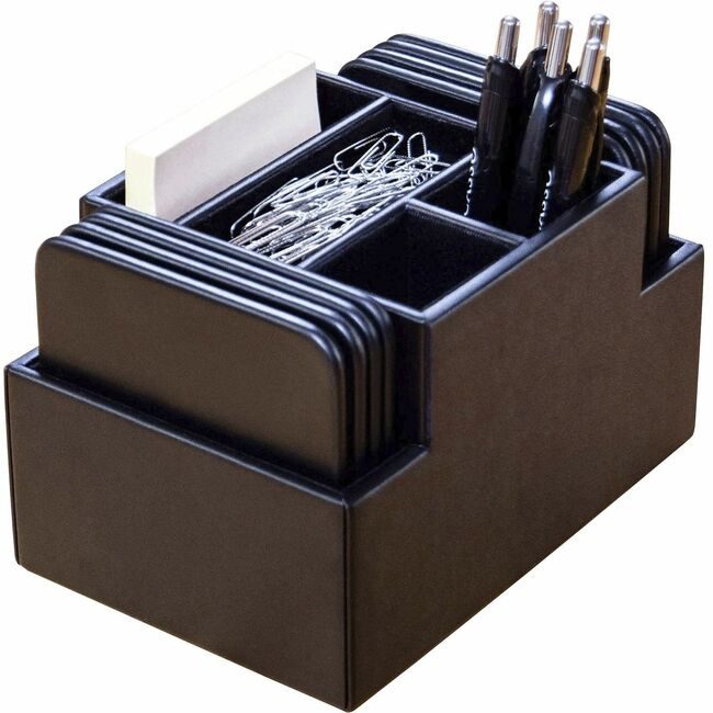Dacasso Coaster Set Lthrette Sq Black DACA1359