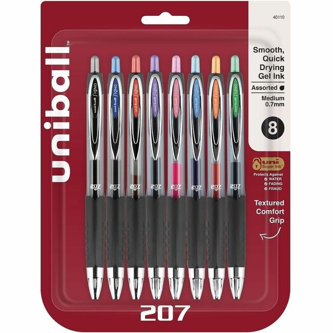 Mitsubishi Pencil Co. / uni-ball Pen Gel 207 Rtrct 0.7MM 8 Pack UBC40110