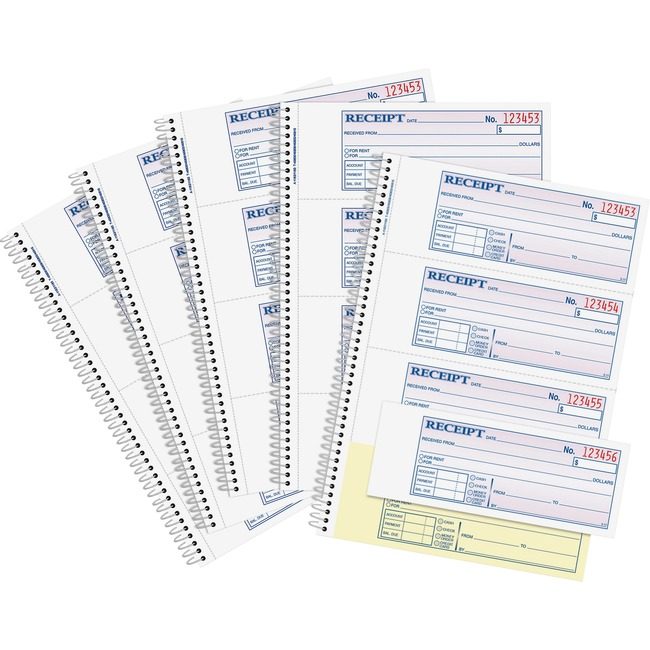 Adams Business Forms Book Receipt 2PT Spiralbnd ABFSC1182PK
