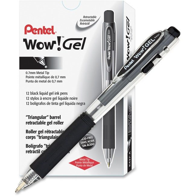 Pentel of America Pen Gel Wow! 0.7MM Black PENK437A