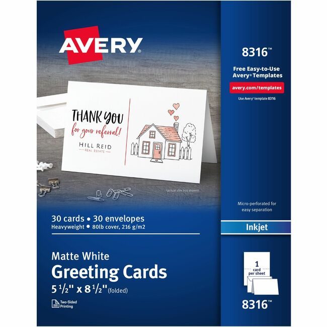 Avery Products Corporation Cards Greeting Inkjt Hvywgt AVE8316