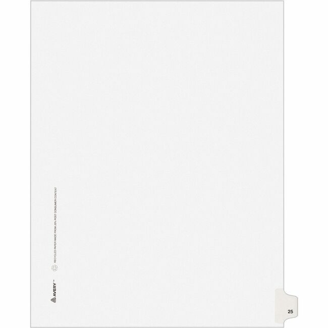 Avery Products Corporation Dividers Index Sidetab 25 AVE01025