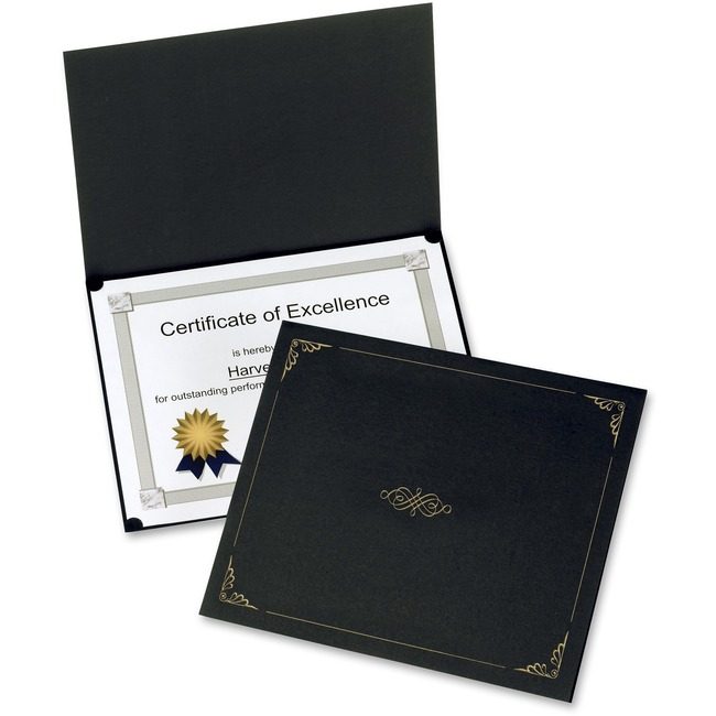 TOPS Products / ACCO legacy Oxford Holder Cert Goldfoil 5 Pack Black OXF29900055BGD