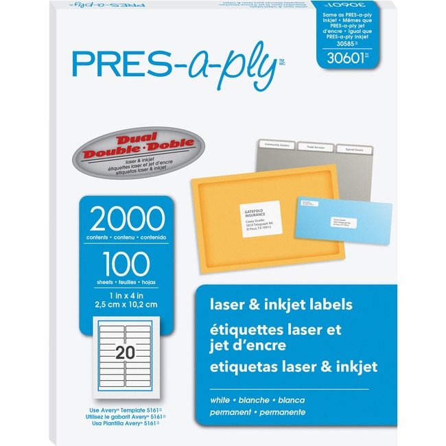 Avery Products Corporation Label Lsr/Inkjet 4X1 We 2M AVE30601
