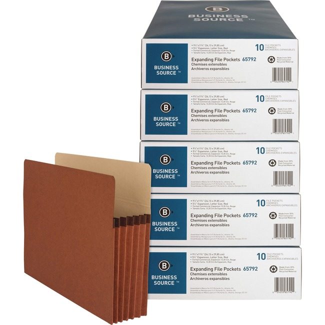 Business Source Pocket File 5.25"EXPND Letter BSN65792CT