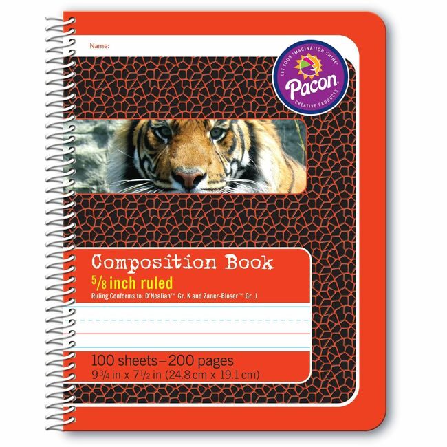 Pacon Corporation Journal Pic Spirl Red Tiger PAC2432