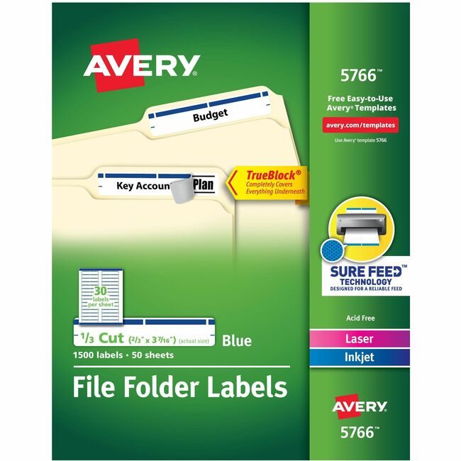 Avery Products Corporation Label Fldr Perm Lsr/Inkj Be AVE5766