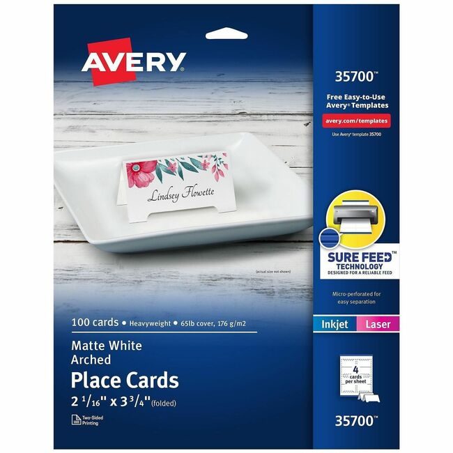 Avery Products Corporation Cards Tent Arched White 100 Pack AVE35700