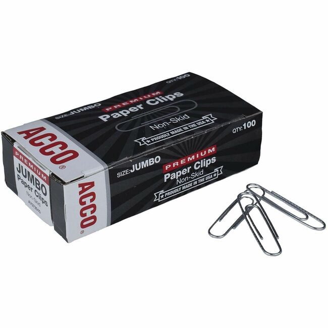 ACCO Brands Clips Paper Nonskid Jumbo ACC72510