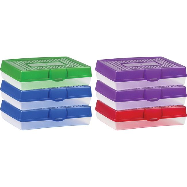 Storex Box Pencil Large Assorted 6 Count STX61645U06C