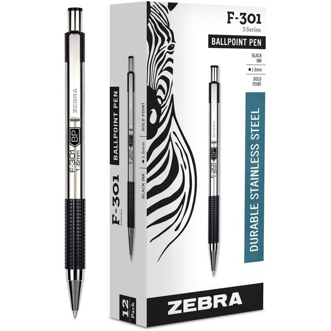 Zebra Pen Corporation Ballpnt F-301 Rt 1.6 Black ZEB27310