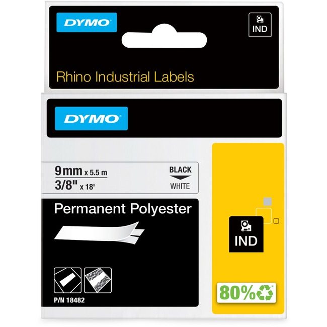 Newell Brands DYMO Label RHINO3/8"X18PRM POLY DYM18482