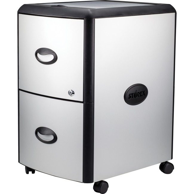 Storex File 2DRWR Bk/Slv STX61351U01C