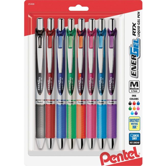 Pentel of America Pen Energel Rtx Xfn 8 Pack Assorted PENBL77BP8M